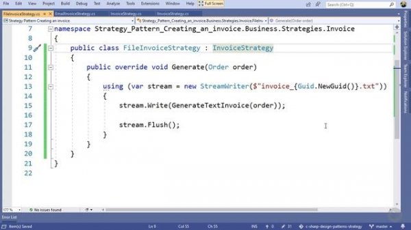 01. Behavioral
02. C# Design Patterns Strategy
02. Strategy Pattern
04. Example  Creating an Invoice
