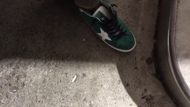 Enjoying My Green Suede Golden Goose Deluxe Brand Italian Skateboarding Shoes While Pumping Gas смотреть онлайн