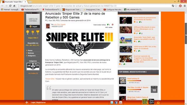 Sniper Elite III En PC, PS3, Xbox360, PS4 смотреть онлайн