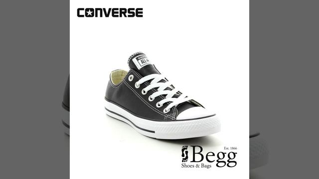 Converse Allstar Ox 132174C Black leather unisex trainers смотреть онлайн