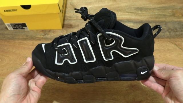 Nike Air More Uptempo Low X AMBUSH Black And White