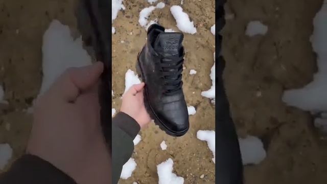 Мужские Ботинки Натуральная Кожа ✅ внутри Натуральный мех 🌨️❄️ смотреть онлайн