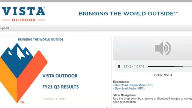 [VISTO stock] Vista Outdoor Q3 2020 Earnings Call (2/4/21) смотреть онлайн