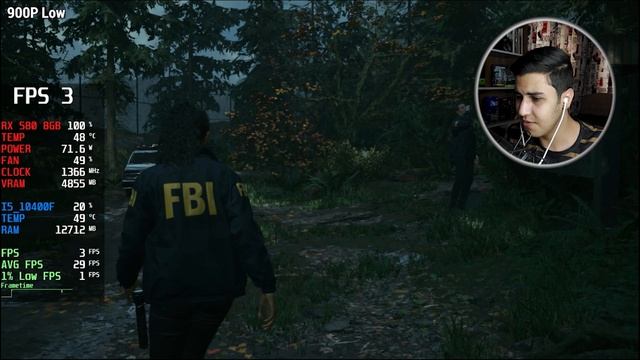 تست گیم بنچمارک کارت گرافیک RX 580 8GB در بازی ALAN WAKE 2