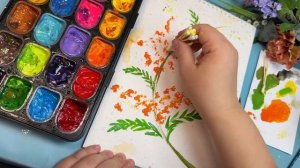 Легкий рисунок для детей! Рисуем ватными палочками мимозу!