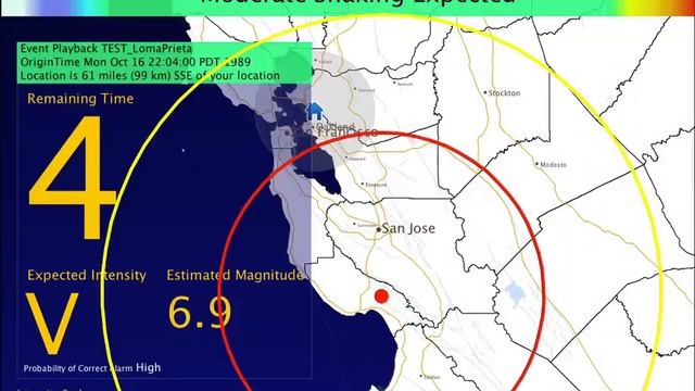 ShakeAlert: Earthquake early warning simulation for Loma Prieta смотреть онлайн