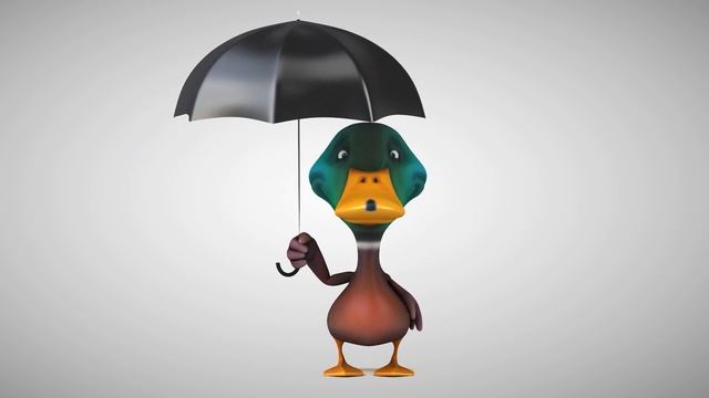 Анимационный детский футаж - Утенок под зонтиком смотреть онлайн