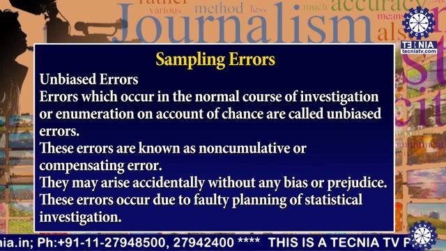 Sampling Error || Media Research || Dr.Sandeep Kumar || BAJ&MC || TIAS || Tecnia TV смотреть онлайн
