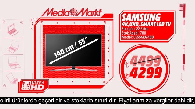 Samsung 55 inç Smart LED TV Media Markt'ta Sadece 4299 TL | Media Markt смотреть онлайн
