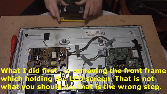 Disassemble LG-32LB561B TV and LED back-light repair смотреть онлайн