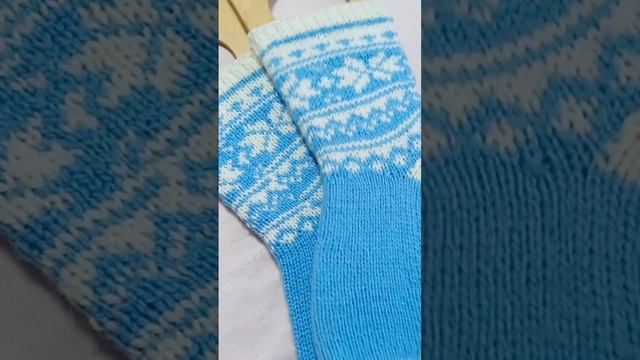 Носочки жаккардом "Морозные узоры" #носочныйкалендарь2024 смотреть онлайн