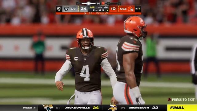 SNFL SIM LG YR2 WEEK 7 RAIDERS (2-3-1) vs BROWNS (3-3) | MADDEN 24 смотреть онлайн