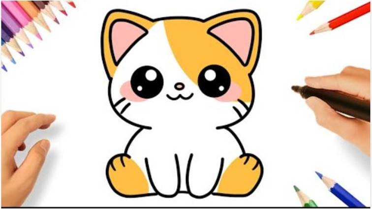КАК НАРИСОВАТЬ МИЛОГО КОТА KAWAII ЛЕГКО ПОШАГОВО 😻🐈 смотреть онлайн
