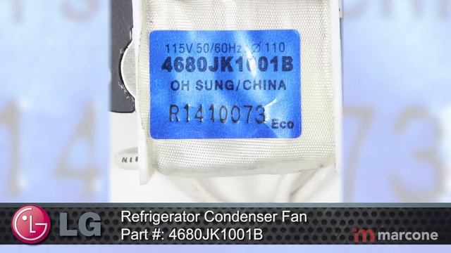 LG Refrigerator Condenser Fan Part #:4680JK1001B смотреть онлайн