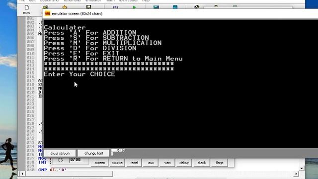 Calculator in Assembly language with source code | Dosbox | 8086 | samehulhaq смотреть онлайн