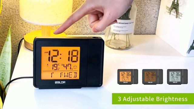 Baldr Digital Projection Alarm Clock with Atomic Time. Project Time on Ceiling смотреть онлайн