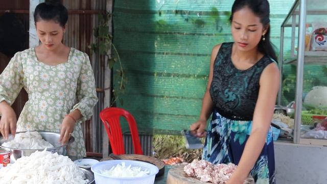 Prepare White Noodle Pork Belly For Kids| Thyda Cooking TV | смотреть онлайн