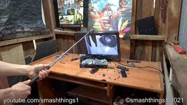 Angry Gamer Destroys PlayStation 2 And Crash Bandicoot