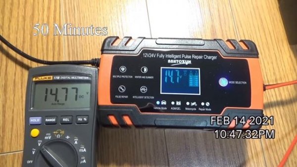 Test ANHTCzyx 12V/24V 8A Intelligent Automatic Pulse Repair Car Battery Charger from Amazon