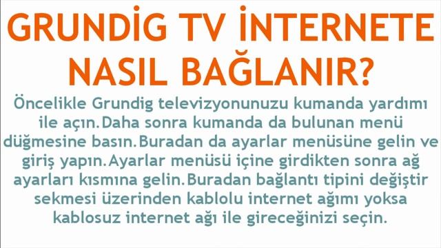Grundig TV İnternet Bağlantısı Nasıl Yapılır? смотреть онлайн
