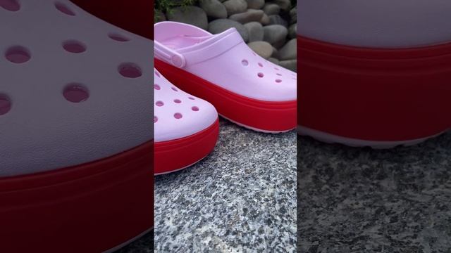 Сабо Кроксы Crocs Platform Blossom/White (розовый)