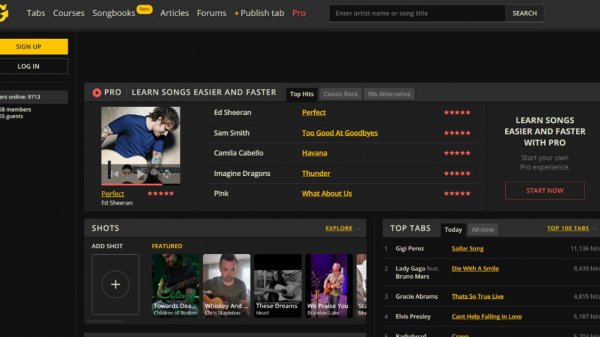 Сайт, где собраны лучшие аккорды для игры на гитаре! Ultimate Guitar Tabs