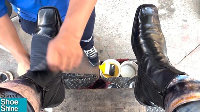 Shoe Shine on Black MINI BOOTS - ASMR Relaxing Video #asmr #shoeshine смотреть онлайн