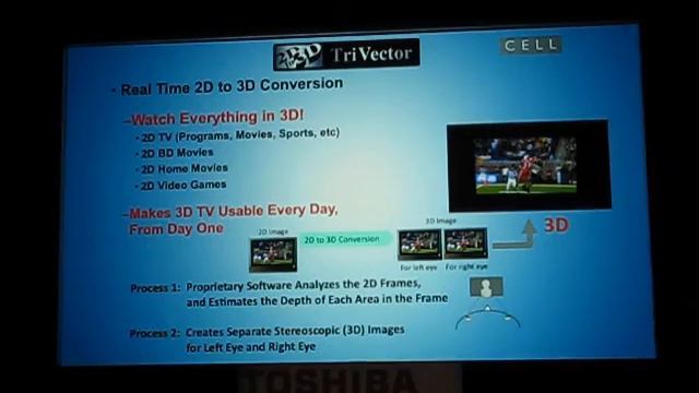 Toshiba Cell TV TruVector 2D to 3D Realtime Conversion смотреть онлайн