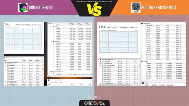 Jonsbo CR-1200 VS Noctua NH-U12S Redux CPU Cooler смотреть онлайн