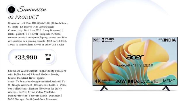 Top 5 - Best 4K Smart Tv In 55 inch 2023 | Best 5 4K Smart Tv 2023 смотреть онлайн