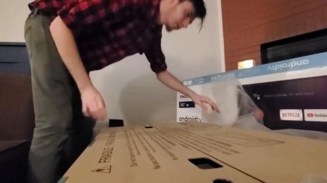 Phillips 50" 4k Android tv unboxing смотреть онлайн