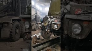 замена двигателя с ямз 236 на ямз 238 на машине урал , запуск ...