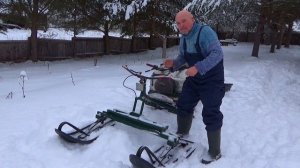 Самодельный мини- снегоход после 5 лет эксплуатации, с двигателем лифан 15 лс