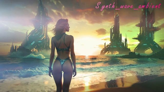 Retrosynthwave. Synthwave mix. Ретросинтвейв. девушка на берегу. Киберпанк. Медитация. смотреть онлайн