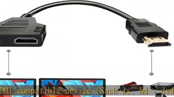 HDMI Splitter Adapter Cable - HDMI Splitter 1 in 2 Out HDMI Male to Dual HDMI Female 1 to 2 Way for