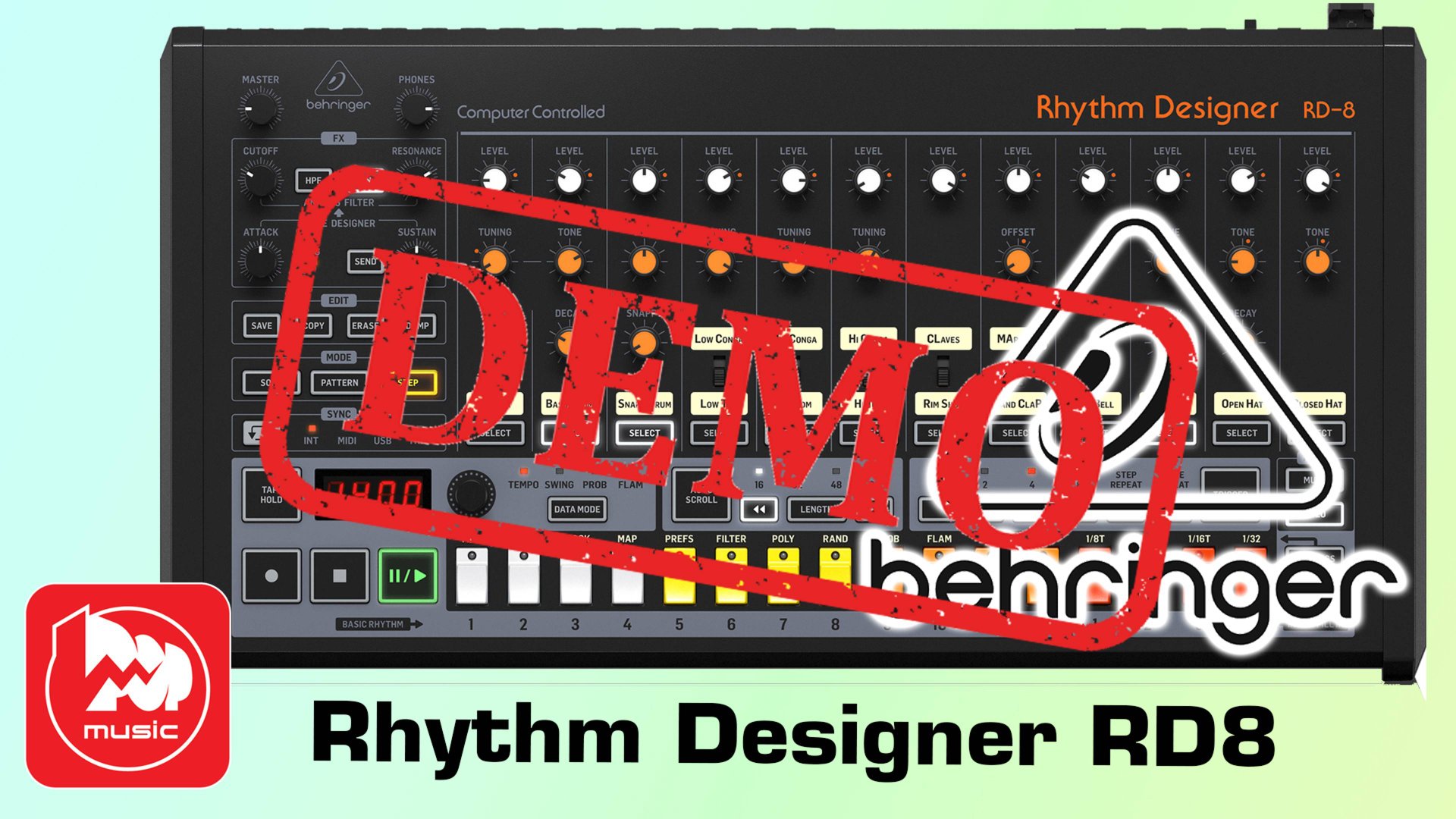 Драм-машина BEHRINGER RHYTHM DESIGNER RD-8 - демонстрация звучания смотреть онлайн