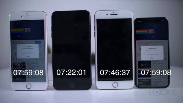 Battery Test: iPhone 6S Plus vs iPhone 7 Plus vs iPhone 8 Plus vs iPhone X смотреть онлайн