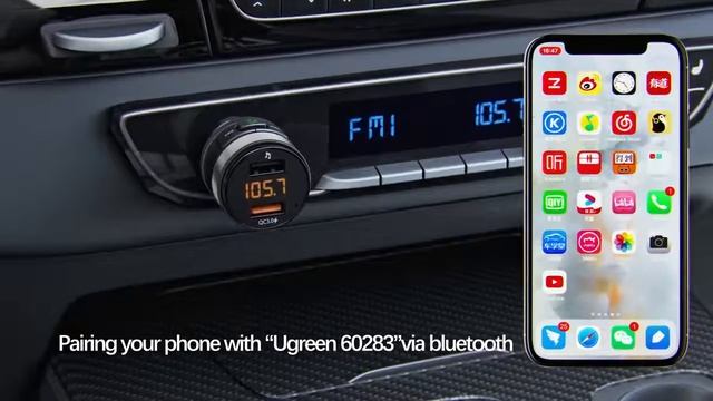 Bluetooth FM трансмиттер автомобильный Ugreen смотреть онлайн