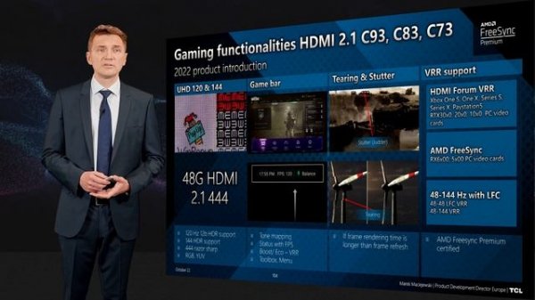 2022.10 TV – TCL TV Gaming functionalities, 144Hz, Game bar, VRR, FreeSync Premium