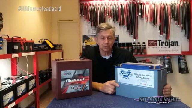 Deep Cycle Battle Born Lithium Battery vs Lead Acid Battery Trojan AGM смотреть онлайн
