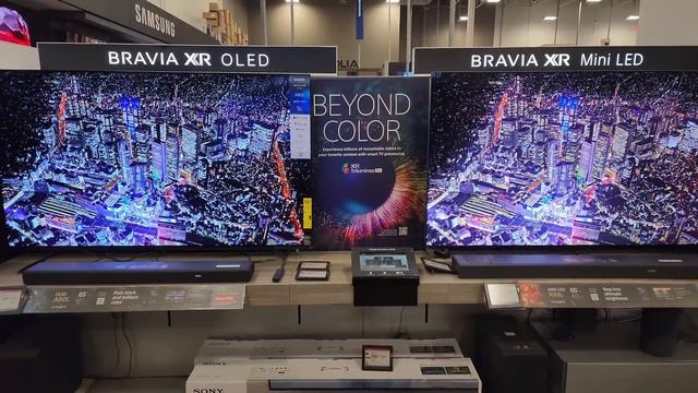 Sony A95L vs A80L BESTBUY TV walk through! смотреть онлайн