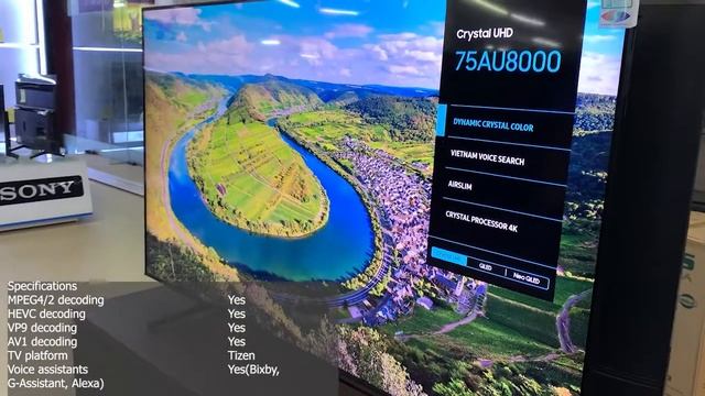 Review 75" Samsung UN75AU8000FXZC Crystal UHD LCD new 2021 TVUN75AU8000FXZC смотреть онлайн