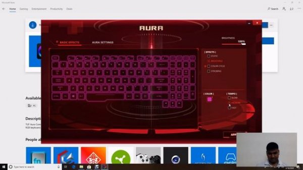 ASUS TUF Gaming keyboard color adjustment | How to customize RGB backlit | TUF Aura | Armory Crate