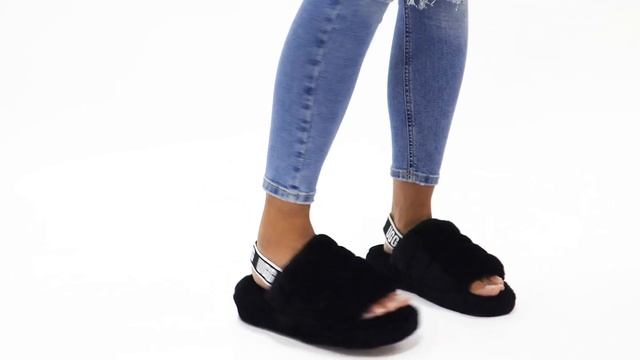 | Shuperb™ UGG FLUFF YEAH SLIDE Ladies Slide Slippers Black смотреть онлайн