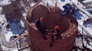 Демонтаж кирпичной дымовой трубы Н - 80 м