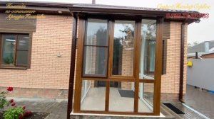 Красивейший тамбур в дом с ламинацией Золотой дуб. Входная группа.