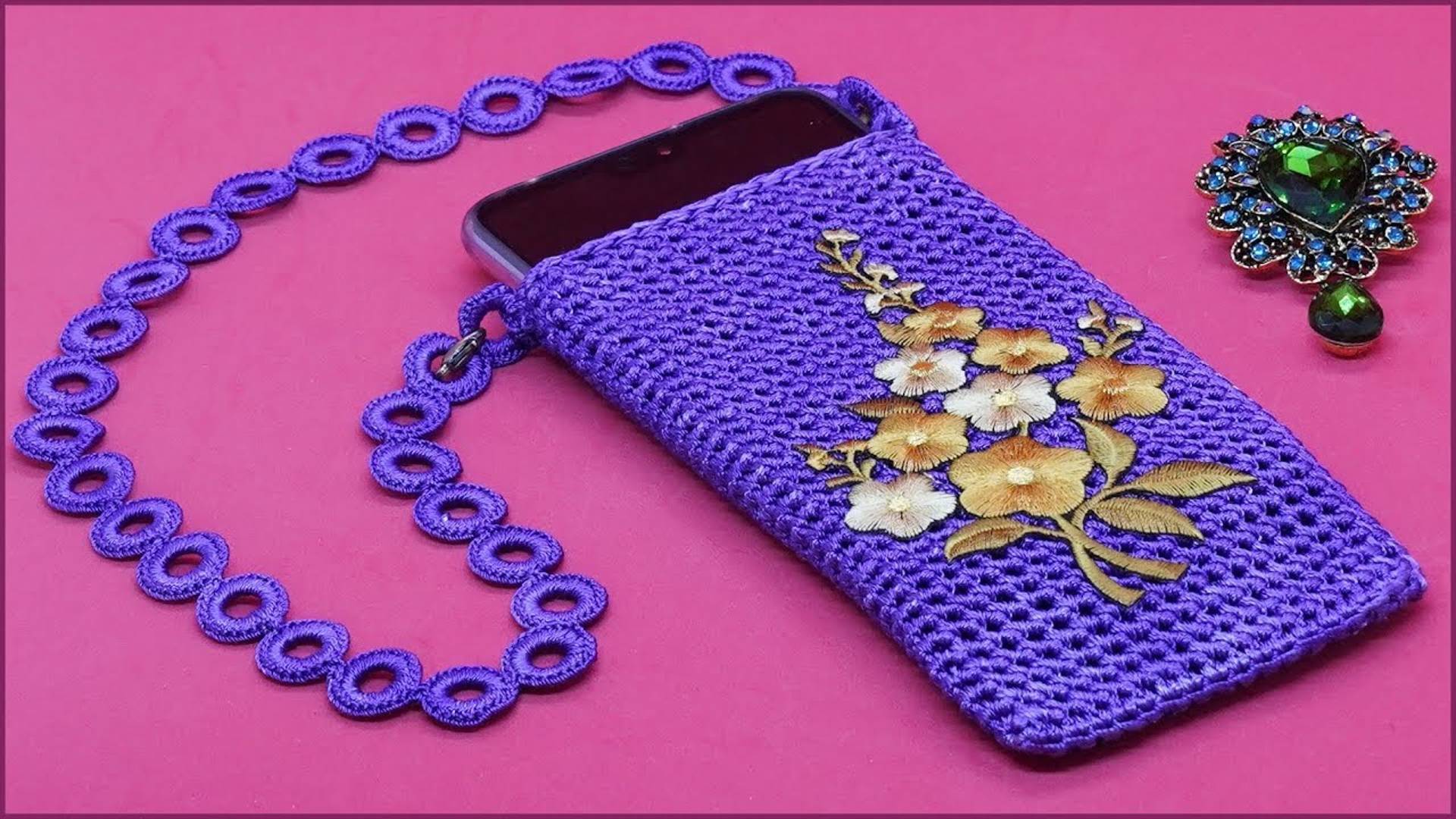 Вязание чехла для смартфона. Чехол крючком. Часть 2. смотреть онлайн