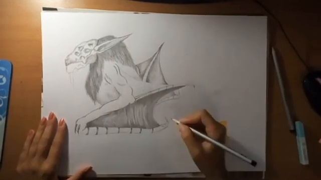 Speed Drawing: Виверна (Wyvern) Ускоренный рисунок