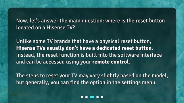 Where is the reset button located on a Hisense TV? смотреть онлайн