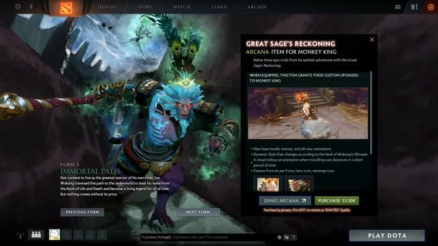 Dota 2 - Monkey King - Arcana Styles смотреть онлайн